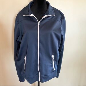 Hollister Men's Navy Blue Track Jacket XL Full Zip Polyester Zipped Pockets